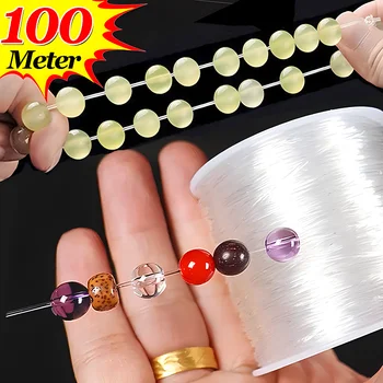 100/10M Silné Elastické Crystal Lištovanie Závit Kábel Šperky Čo Náhrdelník Náramok DIY Korálky String Elastická Hrúbka 0,1 mm Obrázok