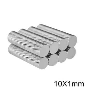 20/50/100/200/300PCS 10x1 mm Tenký Neodýmu Silný Magnet 10mmX1mm permanentným Magnetom 10x1mm Silné Magnetické Kolo Magnet 10*1 Obrázok