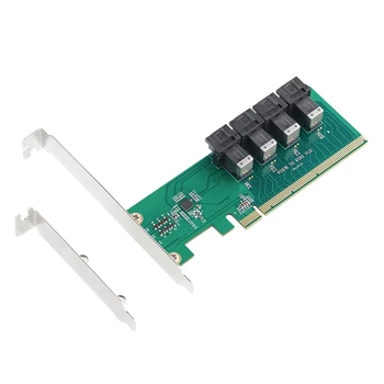 2024 Nové U. 2 PCIE Adaptér PCI-Express3.0 X16, 4 Port MiniSAS SFF-8643 SFF-8639 Rozširujúca Karta Stúpačky - pre PCI-E NVME U. 2 SSD Obrázok