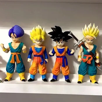 4pcs Dragon Ball Super Detstvo Anime Obrázok Son Goku Goten Šachty Akčná Figúrka Zberateľskú PVC Model Dekorácie, Darčeky, Hračky Obrázok