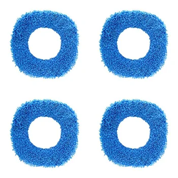 4X Jednorazové Mop,Umývateľný Odolné Nahradenie Mikrovlákna Podložky Prachu Push Mop Handričku Pre Suchý A Mokrý Vysávač,Modrá Obrázok