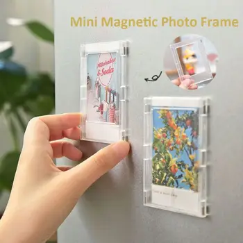 ABS Chladnička Magnetický Rám Jasné, Obojstranná detská Kresba Rámov 2.36 x1.77inch Displeja Rám Obrázok