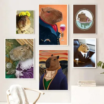 Capybara Plagát Na Stenu Retro OK, Počítač Album Nálepky Maľovanie na Stenu Umenie Domova Pre Spálne Darček Obrázok