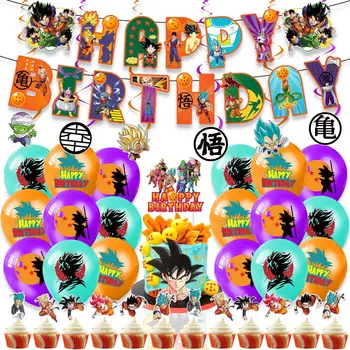 Dragon Ball Narodeniny, Party Dekorácie Goku Vegeta Banner Balón Chlapci Baby Sprcha Strana navrhne Cartoon DBZ Dekor Obrázok