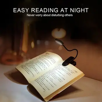 LED Ochrana Očí Knihy Nočné Svetlo Nastaviteľné Mini Clip-On Štúdia Stolná Lampa Batérie Powered Flexibilné Pre Spálne Cestovanie, Čítanie Obrázok
