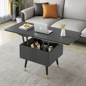 Malé-veľké zdvíhacie konferenčný stolík dual-purpose multifunkčné domácnosti, moderný minimalistický kreatívne skladacie tabuľka Obrázok