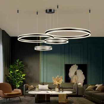 Moderné domova jedáleň Prívesok lampy pre obývacia izba svetlá krúžky vnútorné osvetlenie Stropné svietidlo závesné svietidlo Obrázok