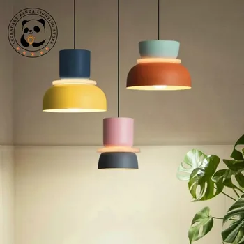 Moderné Farby Prívesok Lampa Led Nordic Macaron Domova Visí Pozastavenie Svetlá Nočné Obývacia Spálňa Štúdia Bar Jedáleň Obrázok