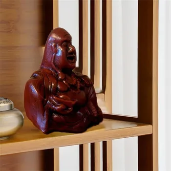 Neočakávané Zadok Buddha Flip Živice Buddha Ornament Remesiel Prostredníkom Smeje Sochu Budhu Jedinečný Darček Pre Priateľov Obrázok