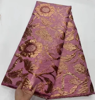 New Vysoká Kvalita Afriky Nigérijský Tylu Čipky Textílie Organza Výšivky Guipure Party Šaty Brocade, Žakárové francúzskej Čipky 5yards Obrázok