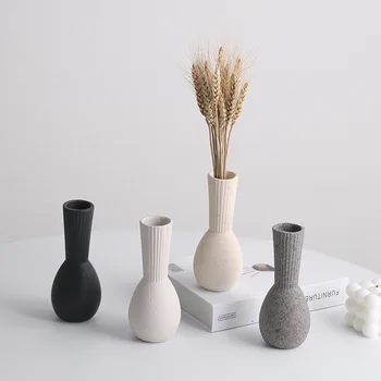 Nordic Morandi Mini Keramiky Kvet Obývacia Izba Kvet Usporiadanie Suchý Kvet Fľaša Dekorácie Moderný Jednoduchý Nábytok Obrázok
