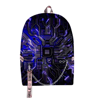 Populárne Mladistvý Školské Tašky Unisex Elektronického čipu, Cestovné Tašky 3D Tlač Oxford Nepremokavé Notebook Ramenný Batohy Obrázok