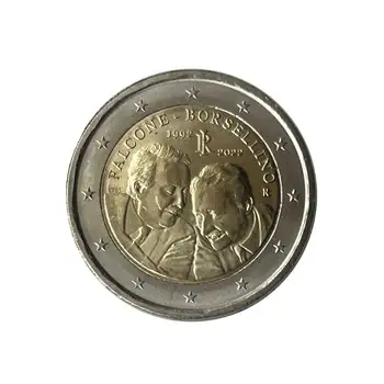 Pôvodné 2 euro mince v Taliansku Falcone Borsellino 2022 rok UNC bez kruhovej Obrázok