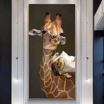 Severské Zviera Umenie Žirafa Plátno na Maľovanie na Stenu Plátno Umenie Plagátu a Potlačou obrazov na Stenu pre Obývacia Izba Domov Gauč Dekor Obrázok