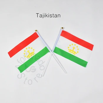 Tadžikistan 14*21 cm 10pieces Banner ree doprava Rukou máva Vlajkou Národnej Vlajky na stretnúť,Parade,party.Visí,dekorácie Obrázok