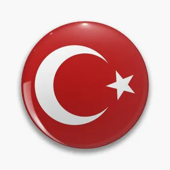 Turecká Vlajka Turek Bayragi Soft Tlačidlo Pripnúť Odznak Šperky Golier Módne Cartoon Kovové Zábavné Klopě Pin Oblečenie Roztomilý Creative Obrázok