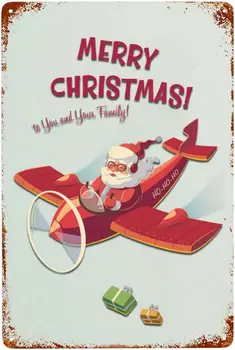 Vintage Hliníka Kovové Prihlásiť Veselé Vianoce Retro Plechovka Plagáty Pre Domáce Krčmy Obchode vo Vnútri Mimo Dekor opasok 8x12 Cm Obrázok