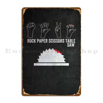 Woodworker Rock Papier Videl Kovová Doska Maľovanie Pub Jaskyne Charakter Garáž Tin Podpísať Plagát Obrázok