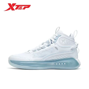 Xtep basketbalovú obuv pánská obuv Jeremy Lin hit rovnakú jar white high-top basketbalovú obuv. Obrázok