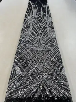 Čistý Tylu korálky Oka ZH-1306663 Výšivky, Čipky Textílie Žena Šaty Šijací Materiál, Krásne Obrázok
