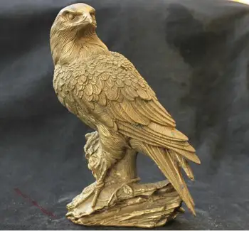 Čínska Kultúra Mosadz bronzová socha Vtáka goshawk sova eagle Socha, Ornament Obrázok